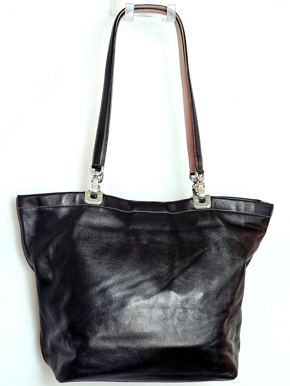 Brighton Large Jodi Black Leather Reversible Tote & Charms - Picture 2 of 9